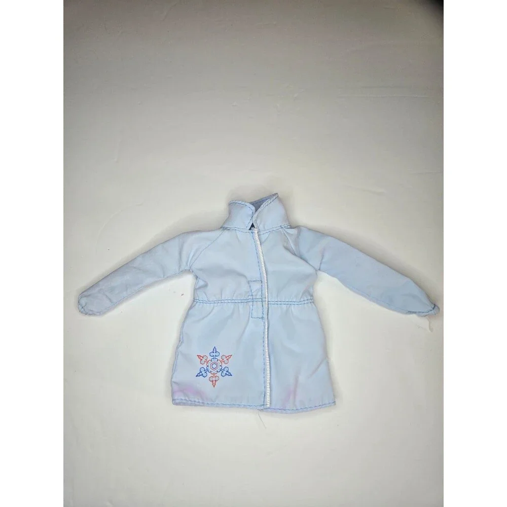 Liv Doll Light Blue Jacket Winter Snowflake Pattern Light Pink Dye Transfer
